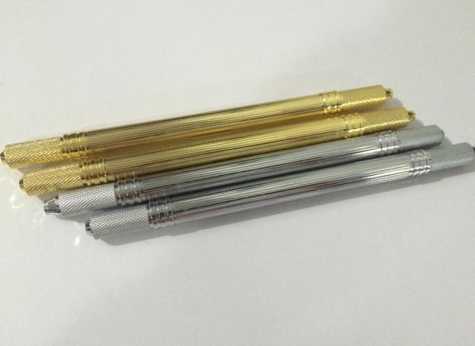 Алюминиевая ручка брови Microblade с двойной головой и ручной ручкой татуировки 0