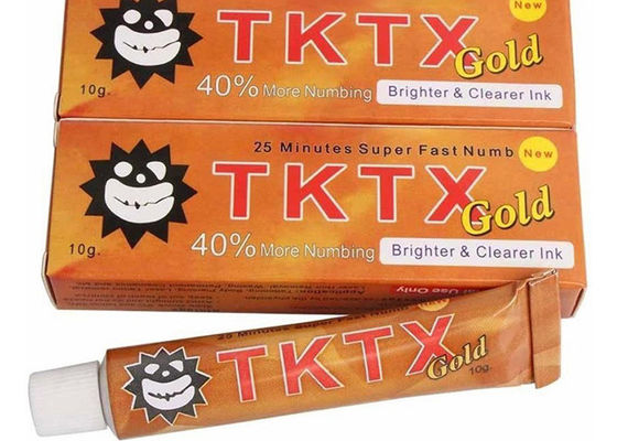 Китай 40% золото TKTX Super Numb Безболезненный анестетический крем для татуировок поставщик