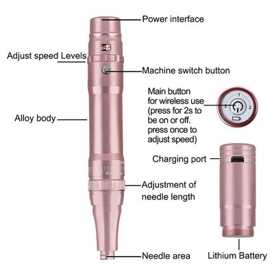 Популярная беспроводная татуировочная пушка корпусная машина длина 136 * 20 мм Микробладинг беспроводная PMU машина для бровей волосы удар брови поставщик