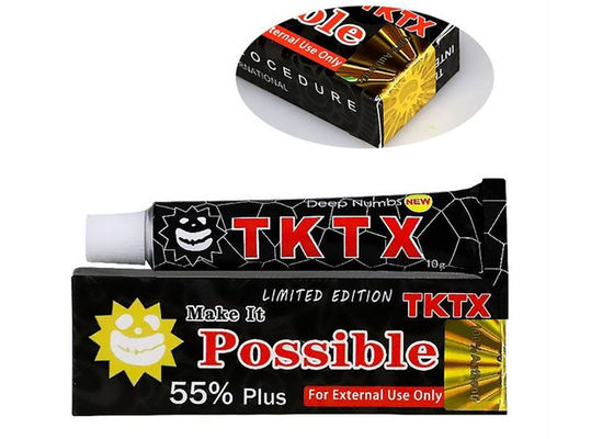 55% Черный Tktx Крем для местной анестезии для удаления татуировок лазером 10 г поставщик