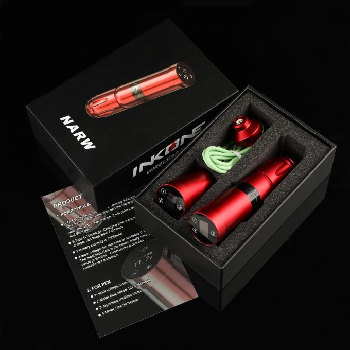 INKONE NARW Бренд Цифровой ЖК-дисплей с сенсорным экраном 1800 мАч Батарея Ручка для татуировки Машина для микропигментации Беспроводная машина для татуировки 16