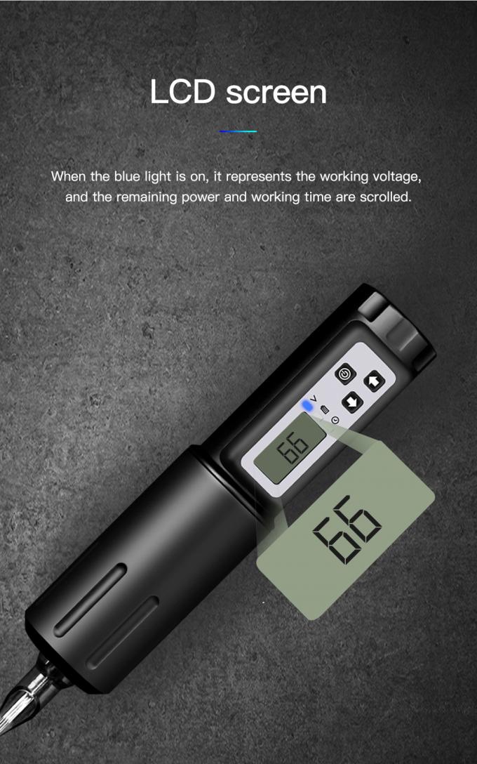 Electric LCD Display 2000mAh Battery Tattoo Gun RCA Wireless Rotary Tattoo Machine Pen Kit for Tattoo Artist 6